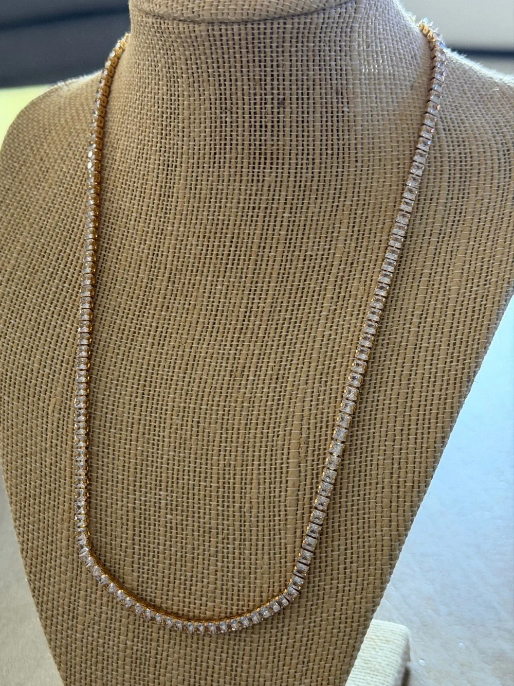 Natasha Gold-Tone Crystal Tennis Necklace